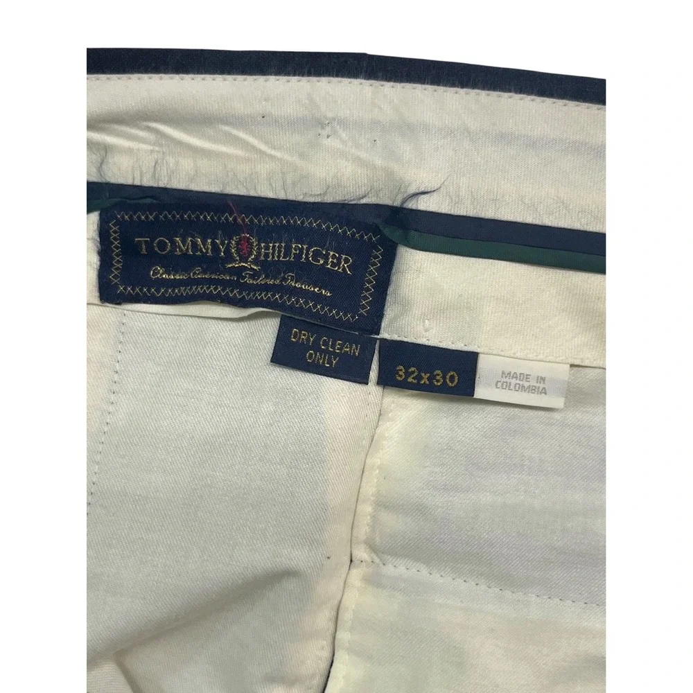 vtg 90s Tommy Hilfiger 32x30 Charcoal Dress Suit Pants Trousers Wool Pleated